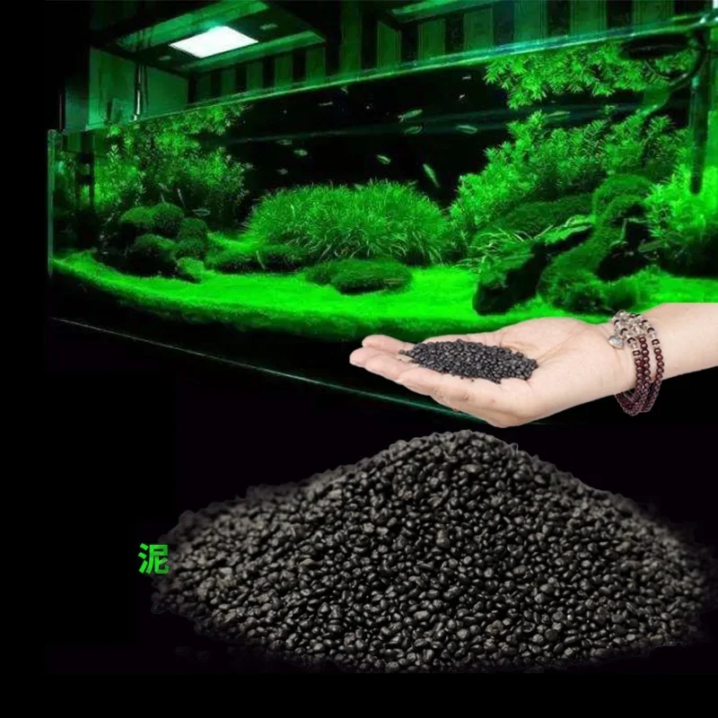 Aquarium Planted Tank Soil - 500g ถังปลาน้ํา Fertility พื้นผิวทราย Aquarium ดินดินดินสีดํากรวดสําหรับธรรมชาติปลูกน้ํา