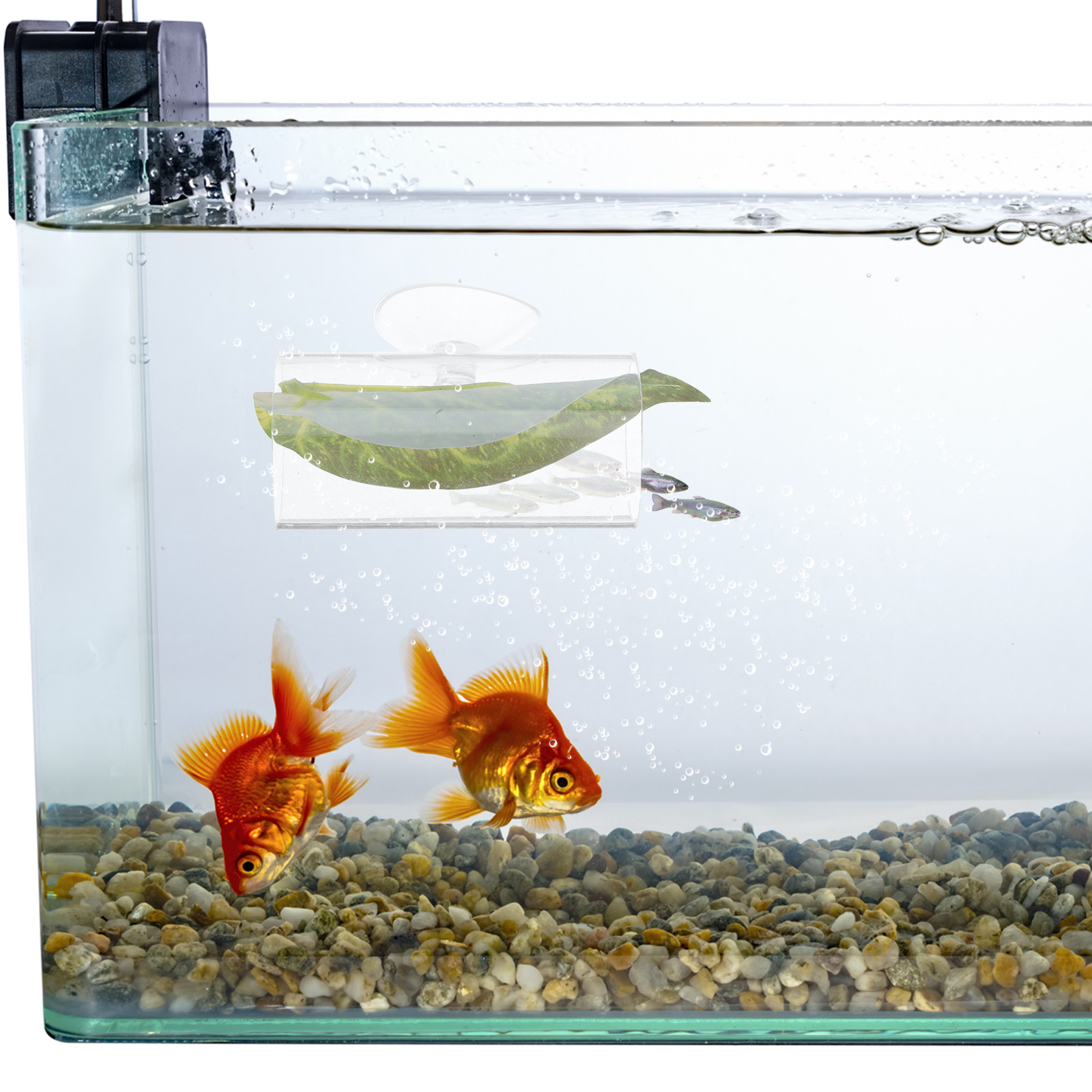 Planted Aquarium For Betta - อุปกรณ์ตกแต่งตู้ปลาแบบอุโมงค์อะคริลิกสำหรับปลาเบตต้า ที่ซ่อนตัวและเป็นที่วางไข่ ลายใบไม้ สำหรับตู้ปลาขนาดเล็ก