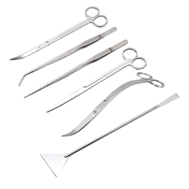 Aquarium Plant Utensils - Aquarium กรรไกรเครื่องมือถังปลาแหนบพืช Wave กรรไกรหญ้าสแตนเลสเครื่องมือทําความสะอาดผู้ถือ Aquarium อุปกรณ์เสริม